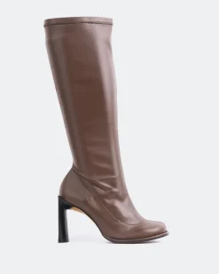 Stretch|Tall Boots-L'INTERVALLE Philina Brown Stretch