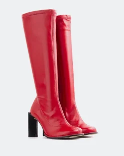 Stretch|Tall Boots-L'INTERVALLE Philina Red Stretch