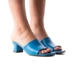 Mid Heels|Mules-L'INTERVALLE Pico Blue Leather