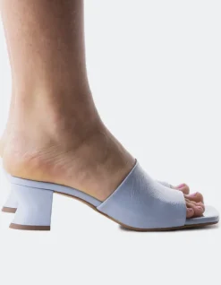 Mid Heels|Mules-L'INTERVALLE Pico Light Blue Naplack