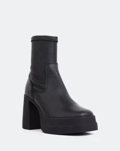 Ankle Boots-L'INTERVALLE Pienza Black Stretch