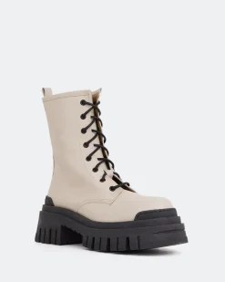 Lace-up|Ankle Boots-L'INTERVALLE Prairie Beige Leather