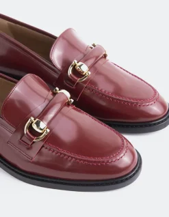 Loafers-L'INTERVALLE Prato Burgundy Leather