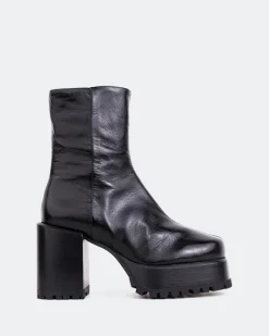 Platform|Ankle Boots-L'INTERVALLE Prescot Black Leather