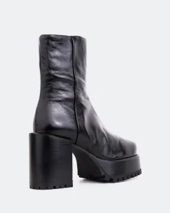 Platform|Ankle Boots-L'INTERVALLE Prescot Black Leather