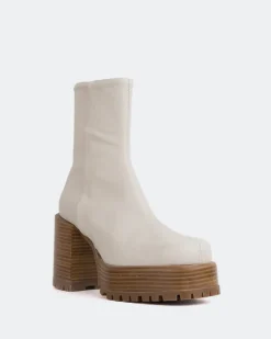 Platform|Ankle Boots-L'INTERVALLE Prescot Off White Leather