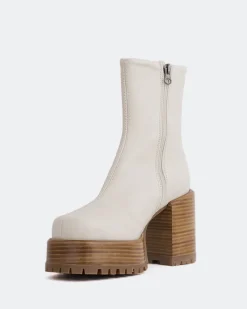 Platform|Ankle Boots-L'INTERVALLE Prescot Off White Leather