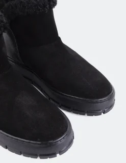 Ankle Boots-L'INTERVALLE Primord Black Suede