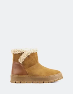 Ankle Boots-L'INTERVALLE Primord Cognac Suede