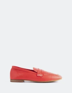 Loafers-L'INTERVALLE Prism Red Leather