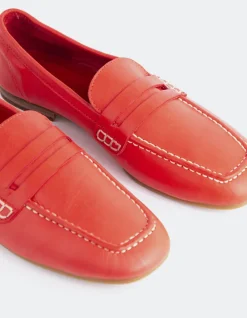 Loafers-L'INTERVALLE Prism Red Leather