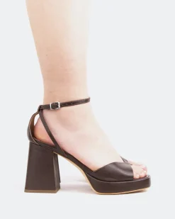 Platform-L'INTERVALLE Pujol, Brown Leather/Cuir Brun