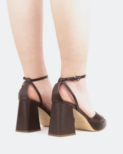 Platform-L'INTERVALLE Pujol, Brown Leather/Cuir Brun