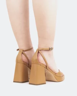 Platform-L'INTERVALLE Pujol, Camel Leather/Cuir Chameau