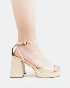 Platform-L'INTERVALLE Pujol, Vanilla Leather/Cuir Vanille