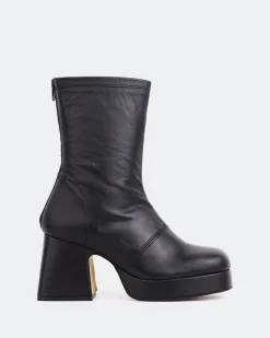 Platform|Ankle Boots-L'INTERVALLE Qoli Black Leather