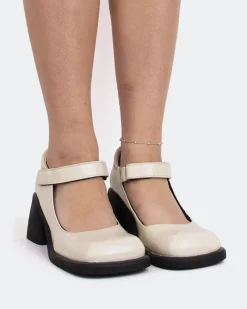 Mary-jane-L'INTERVALLE Queensway Off White Leather