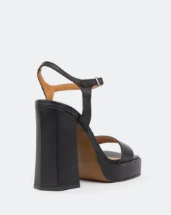 Platform|High Heels-L'INTERVALLE Rabanne, Black Leather/Cuir Noir