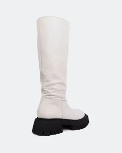 Tall Boots-L'INTERVALLE Rector Off White Leather