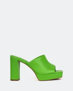 Platform-L'INTERVALLE Republic, Green Leather/Cuir Vert