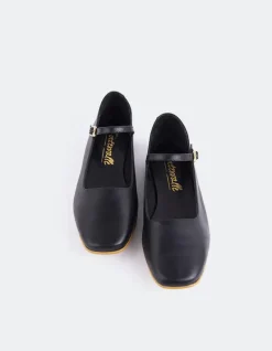 Ballerinas-L'INTERVALLE Reubena Black Leather