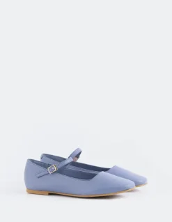 Ballerinas-L'INTERVALLE Reubena Blue Leather