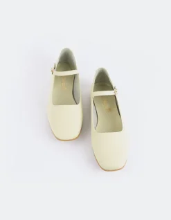 Ballerinas-L'INTERVALLE Reubena Green Leather