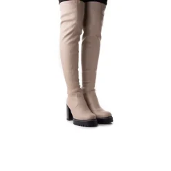 Over-the-knee|Tall Boots-L'INTERVALLE Rialto Taupe Stretch