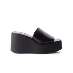 Wedges-L'INTERVALLE Rieti Black Leather