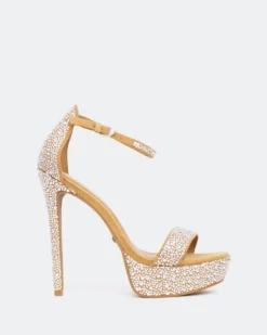 Platform|High Heels-L'INTERVALLE Rinna, Camel Suede/Suède Chameau