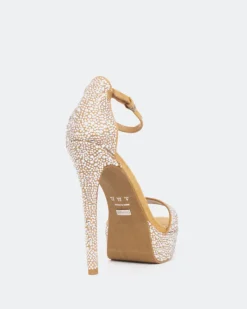 Platform|High Heels-L'INTERVALLE Rinna, Camel Suede/Suède Chameau