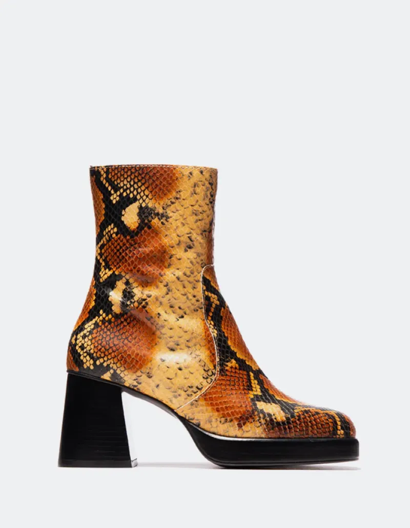 Ankle Boots-L'INTERVALLE Rivington Multi Honey Snake