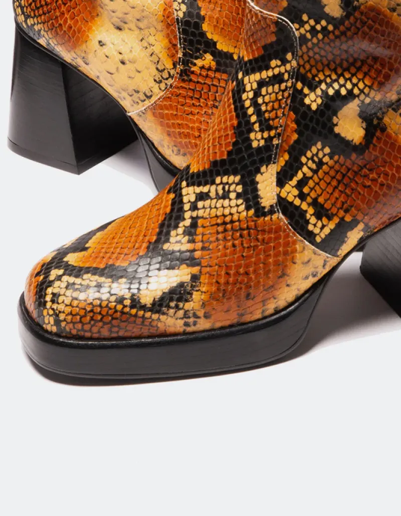 Ankle Boots-L'INTERVALLE Rivington Multi Honey Snake