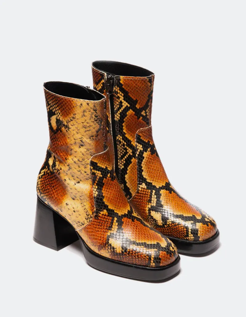 Ankle Boots-L'INTERVALLE Rivington Multi Honey Snake