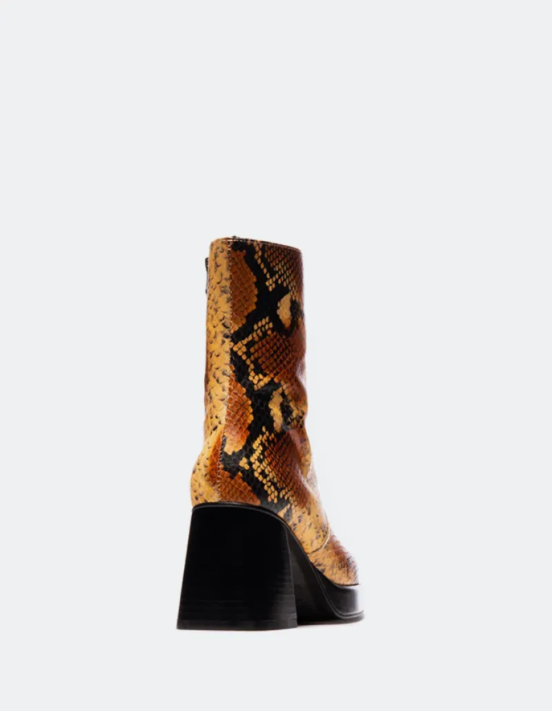 Ankle Boots-L'INTERVALLE Rivington Multi Honey Snake