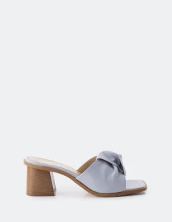 Mid Heels|Mules-L'INTERVALLE Rivoli Blue Leather