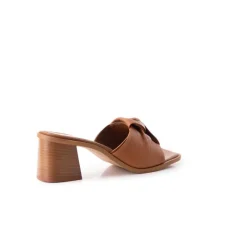 Mid Heels|Mules-L'INTERVALLE Rivoli Cognac Leather