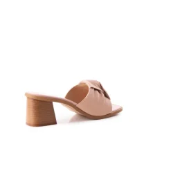Mid Heels|Mules-L'INTERVALLE Rivoli Pink Leather