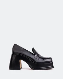 Platforms|Loafers-L'INTERVALLE Rochfort Black Leather