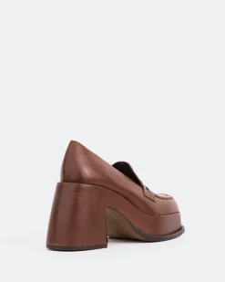 Platforms|Loafers-L'INTERVALLE Rochfort Chestnut Leather