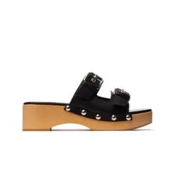 Wood Sandals-L'INTERVALLE Ronja Black Leather