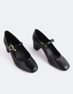 Mary-jane-L'INTERVALLE Rosalba Black Leather
