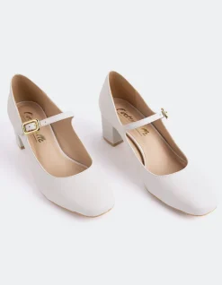 Mary-jane-L'INTERVALLE Rosalba White Leather