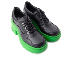 Lace-up-L'INTERVALLE Rowdy Black/Green Leather