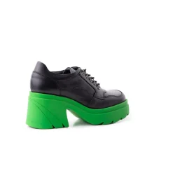 Lace-up-L'INTERVALLE Rowdy Black/Green Leather
