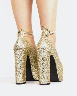 Platforms-L'INTERVALLE Runway Gold Glitter