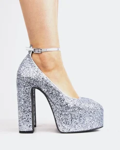 Platforms-L'INTERVALLE Runway Silver Glitter