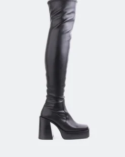 Over-the-knee|Stretch-L'INTERVALLE Safron Black Stretch