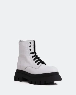 Ankle Boots-L'INTERVALLE Sainz White Leather