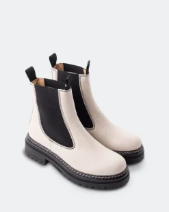 Chelsea|Ankle Boots-L'INTERVALLE Salinas Off White Leather